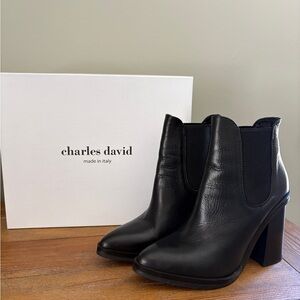 Charles David SCANDAL 2 Black Heeled Boots